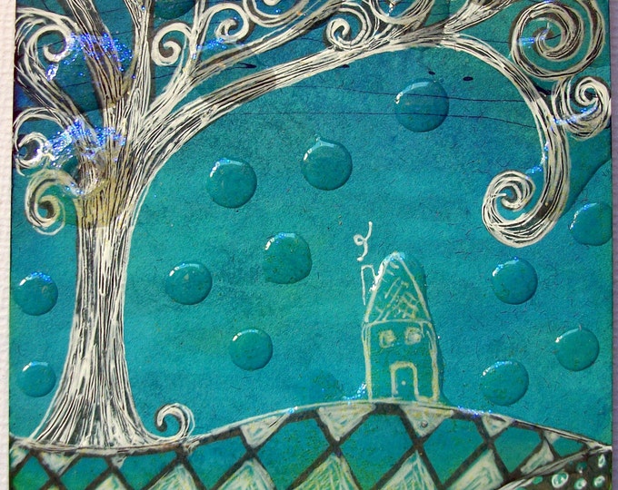 Original Aceo on Encaustic Board 3.5x2.5 Acrylic Paint Etsy