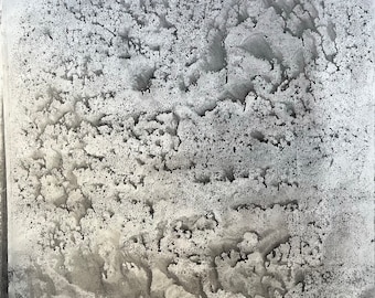 Original Abstract Acrylic Painting, Black and White Canvas Art (32x32)
