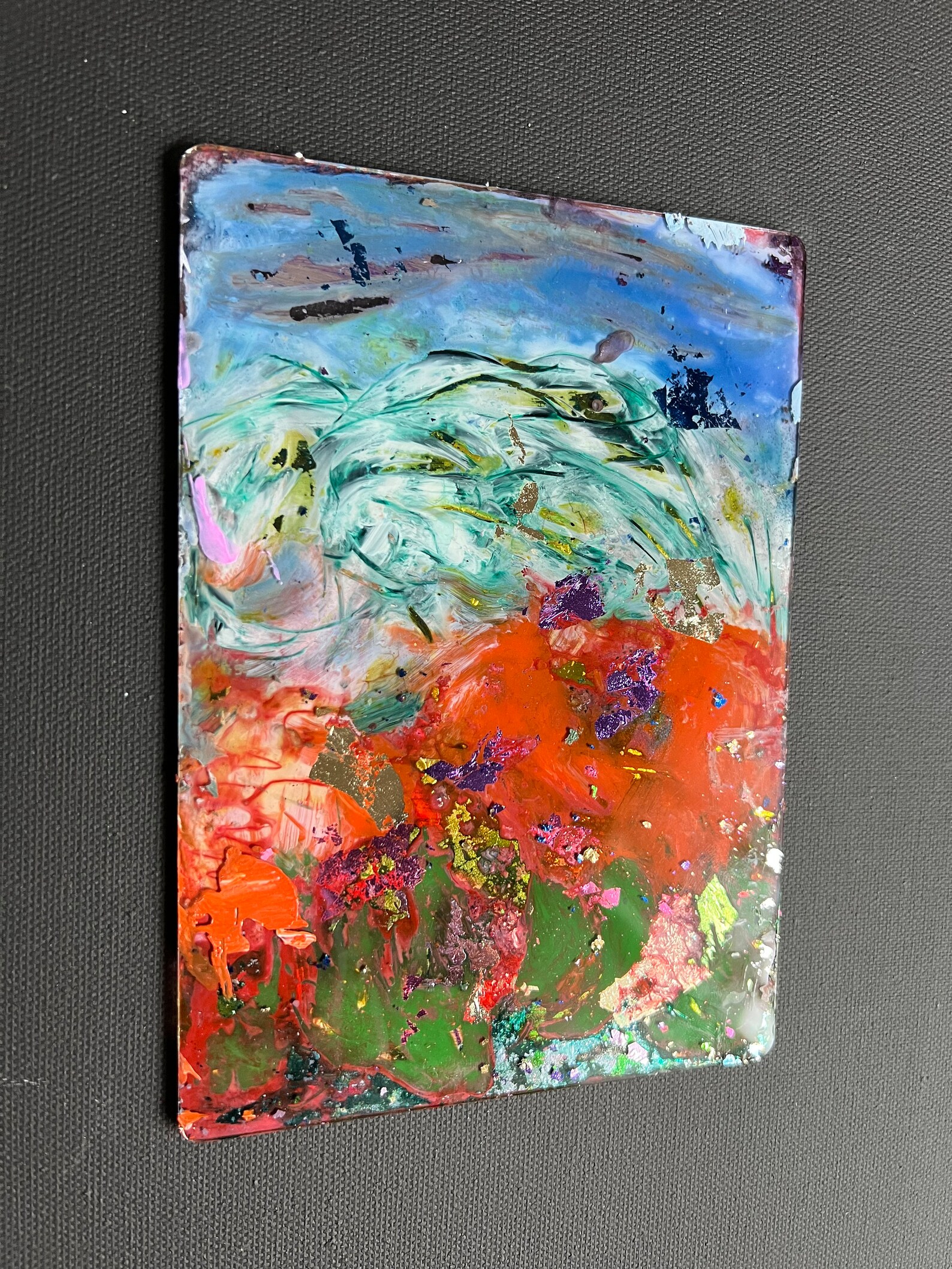 Abstract Acrylic Reverse Painting on Plexiglass 7x5 Ready to Slip Into ...