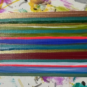 Original artist trading card vibrant foiled pattern and ink Sized 3.5x2.5 Aceo original design happy bright colorful small scale art