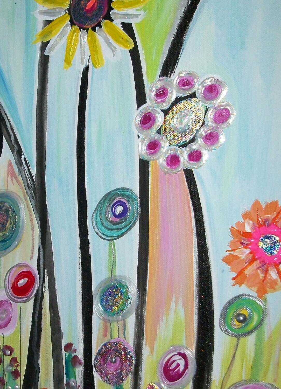 Childrens Canvas Wall Art Abstract Acrylic Painting on 20Lx16W Etsy