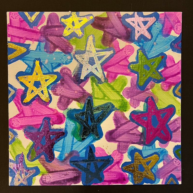Abstract Art With Stars Etsy