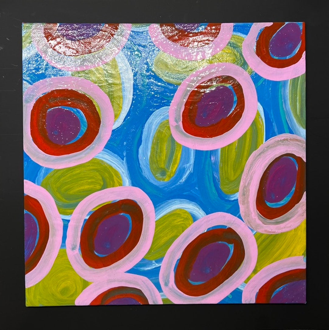 Abstract Canvas Panel Art Board 10x10 Square Modern Bright Etsy