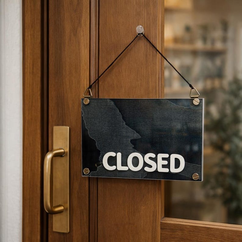 Open Closed Shop Sign – One-of-a-kind Textile Hanging Sign From Japan ...