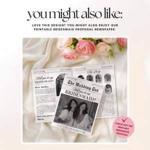Bridesmaid Newspaper Video Proposal: Personalized Video Invitation Template, Maid of Honor Invite (Canva)