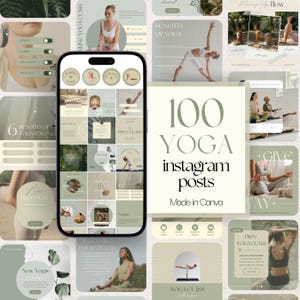 Yoga Instagram Post Vorlagen: Yoga Studio & Lehrerin Social Media Content (Canva)