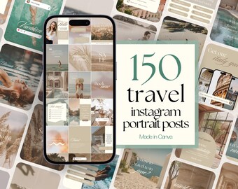 Travel Instagram Post Templates: Social Media Travel Agent Marketing & Content (Canva)