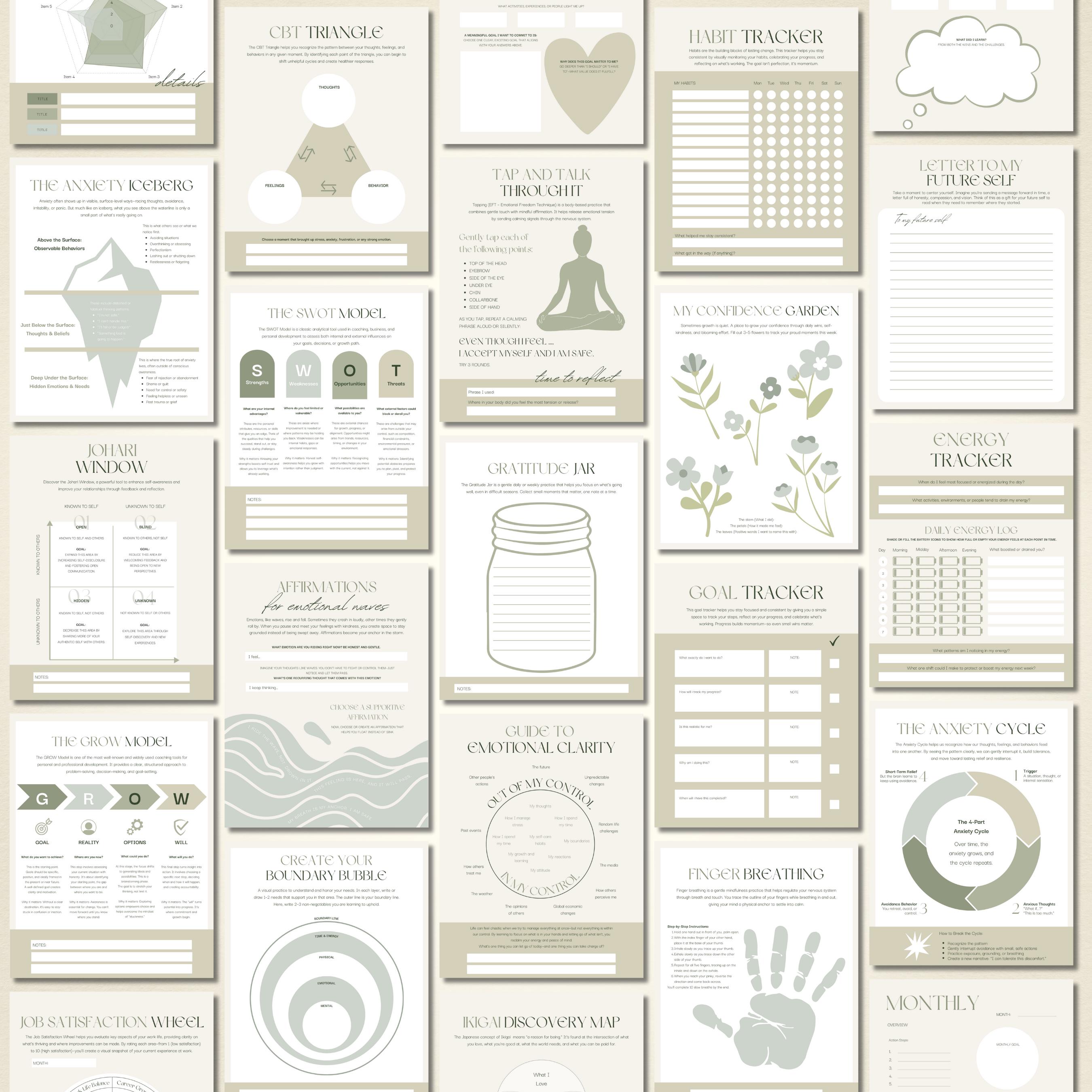 Template for a 320-page coaching workbook.
