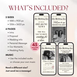 Bridesmaid Newspaper Video Proposal: Personalized Video Invitation Template, Maid of Honor Invite (Canva)