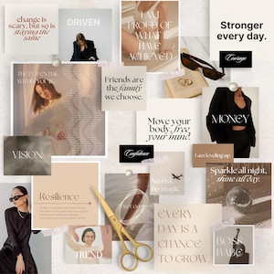 Vision Board Kit: Printable Goal Setting and Manifestation Planner (Affirmations, Words & Positive Quotes)
