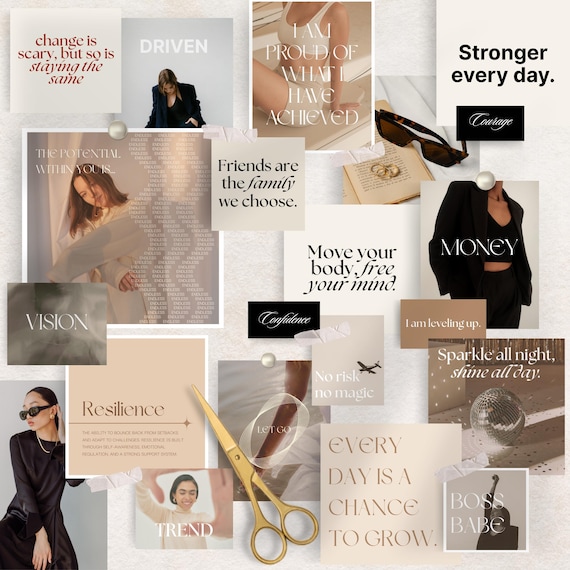Vision Board 2026: Printable Goal Setting and Manifestation Planner (Affirmations, Words & Positive Quotes)