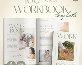 Modello di cartella di lavoro: ebook per la creazione di corsi e lead magnet (oltre 100 pagine, Canva)