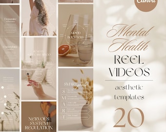 Mental Health Instagram Reels Templates: Therapist & Life Coach Social Media (Canva)