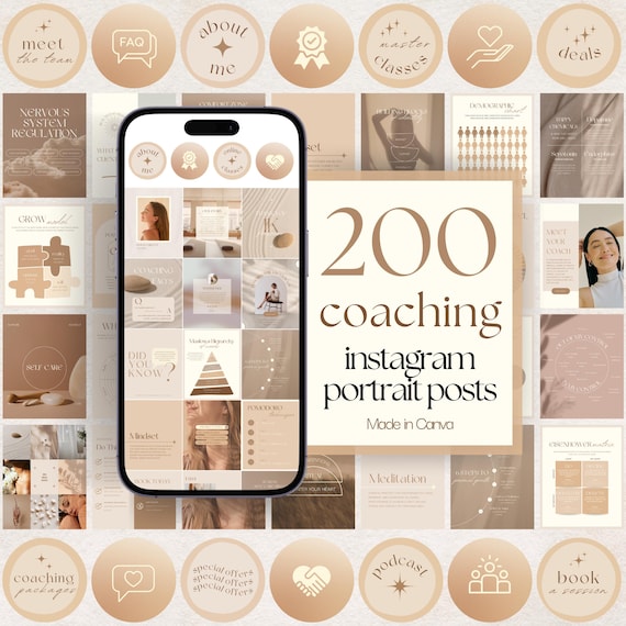 Coaching Instagram Post Template: Life & Wellness Coach Social Media Marketing (Canva)