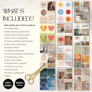 Vision Board Kit: Printable Goal Setting and Manifestation Planner (Affirmations, Words & Positive Quotes)