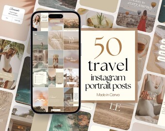 Travel Instagram Post Templates: Social Media Reisebüro Marketing (Canva)