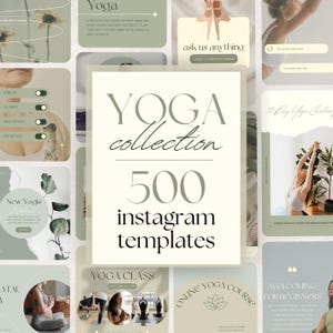 500 yoga-instagramsjablonen: yogastudio en brandingkit voor instructeurs (canva)
