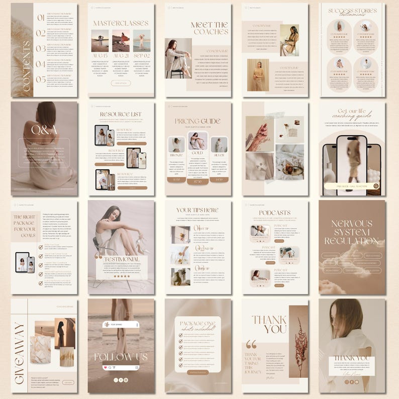 320-Page Coaching Workbook & Worksheet Template: Ebook Lead Magnet (Canva)