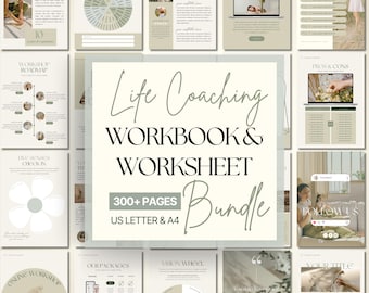 Life Coaching Workbook & Worksheet Template: Wellness Coach + Therapy Tools (Canva)