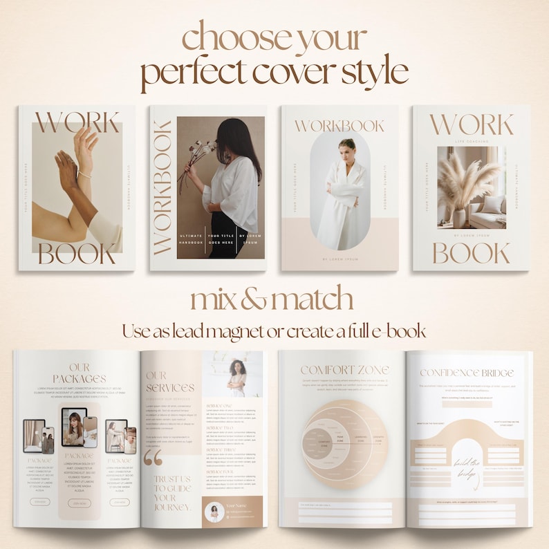 320-Page Coaching Workbook & Worksheet Template: Ebook Lead Magnet (Canva)