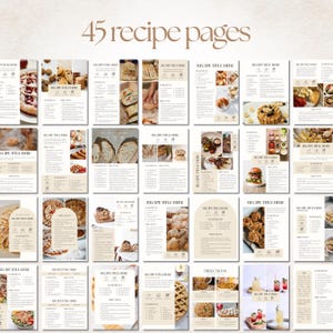 Printable Family Cookbook Template: Digital & Custom Recipe E-book (Homemade Printable Recipes, Canva)