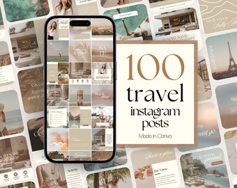 Travel Instagram Post Templates: Social Media Travel Agent Marketing & Content (Canva)