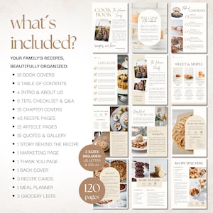 Printable Family Cookbook Template: Digital & Custom Recipe E-book (Homemade Printable Recipes, Canva)
