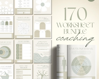 Life Coaching Worksheets Template: Course Creator Ebook & Workbook (Canva)