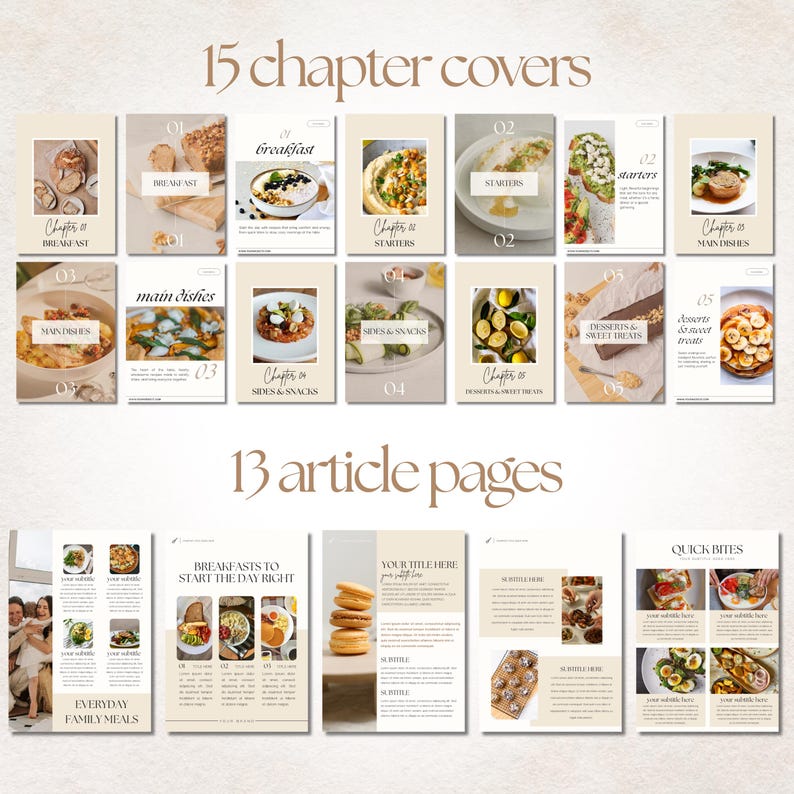 Printable Family Cookbook Template: Digital & Custom Recipe E-book (Homemade Printable Recipes, Canva)