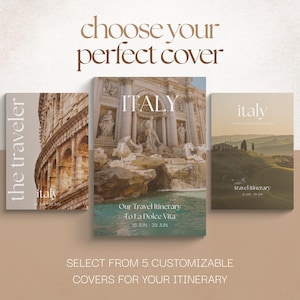 Travel Itinerary Template, Mobile Italy Travel Guide, Canva Trip Planner, Travel Agent Itinerary, Holiday Honeymoon Planner, Vacation Guide