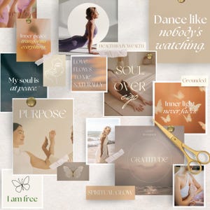 Vision Board Kit: Printable Goal Setting and Manifestation Planner (Affirmations, Words & Positive Quotes)