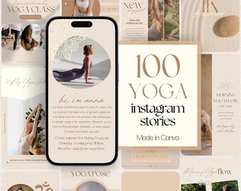 Yoga Instagram Story Templates: Yoga Instructor & Wellness Social Media Content (Canva)