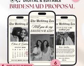 Bridesmaid Newspaper Video Proposal: Personalized Video Invitation Template, Maid of Honor Invite (Canva)