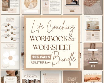 Life Coaching Workbook & Worksheet Template: Wellness Coach + Therapy Tools (Canva)