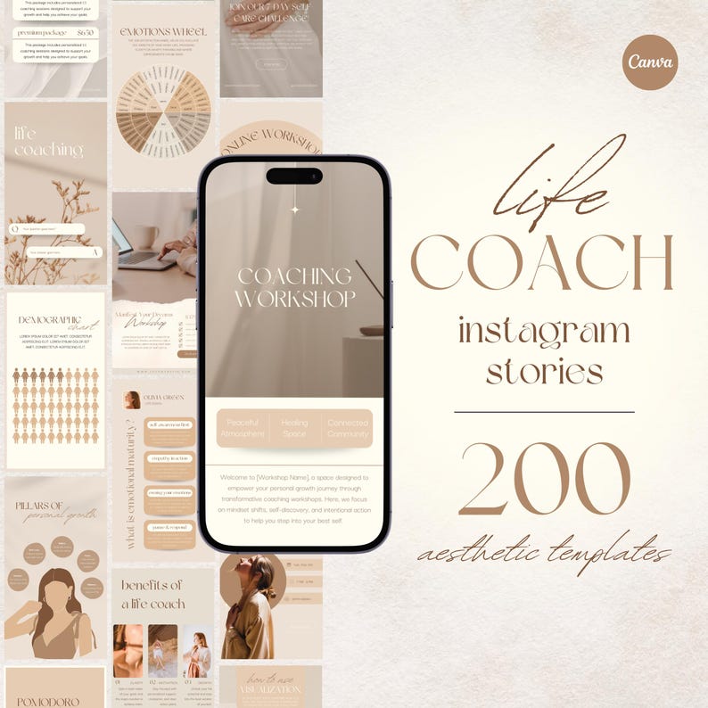 Coaching Instagram Template Canva, Life Coach Insta, Coaching Business ...
