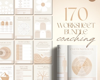 Sjabloon coachingwerkbladen: e-boek lifecoach en afdrukbare tools (Canva)