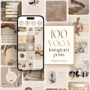 Yoga Instagram Post Templates: Wellness & Yoga Instructor Social Media Content (Canva)