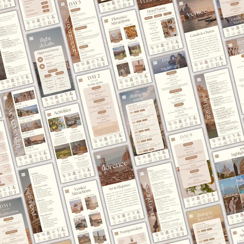 Itinerary Template
Weekend Itinerary
Travel Itinerary
Travel Guide
Travel Organizer
Travel Planner
Travel Social Media
Holiday Planner
Trip Itinerary Italy
Travel Agent Marketing
Vacation Planner
Canva Templates
Digital Itinerary