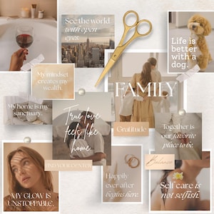 Vision Board Kit: Printable Goal Setting and Manifestation Planner (Affirmations, Words & Positive Quotes)