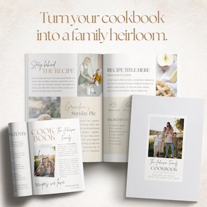 Printable Family Cookbook Template: Digital & Custom Recipe E-book (Homemade Printable Recipes, Canva)