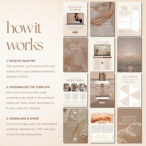 320-Page Coaching Workbook & Worksheet Template: Ebook Lead Magnet (Canva)