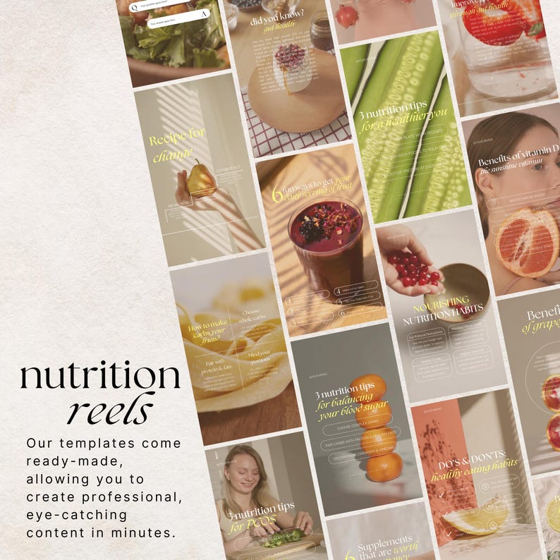 500 Nutrition Coach Instagram Templates: Health & Wellness Social Media ...