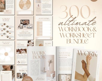 320-Page Coaching Workbook & Worksheet Template: Ebook Lead Magnet (Canva)