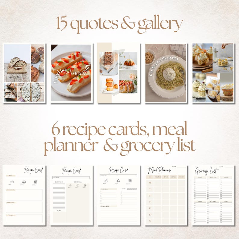 Printable Family Cookbook Template: Digital & Custom Recipe E-book (Homemade Printable Recipes, Canva)