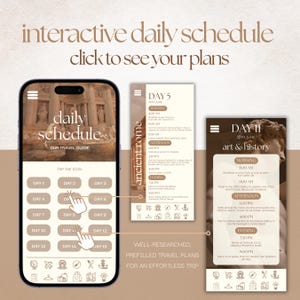 Travel Itinerary Template, Mobile Italy Travel Guide, Canva Trip Planner, Travel Agent Itinerary, Holiday Honeymoon Planner, Vacation Guide