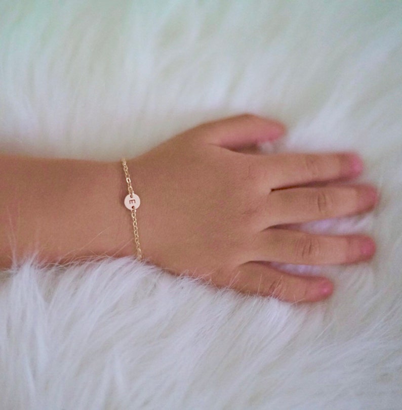 Initial Baby Bracelet in 14K Gold Fill Kids Name Bracelet Etsy