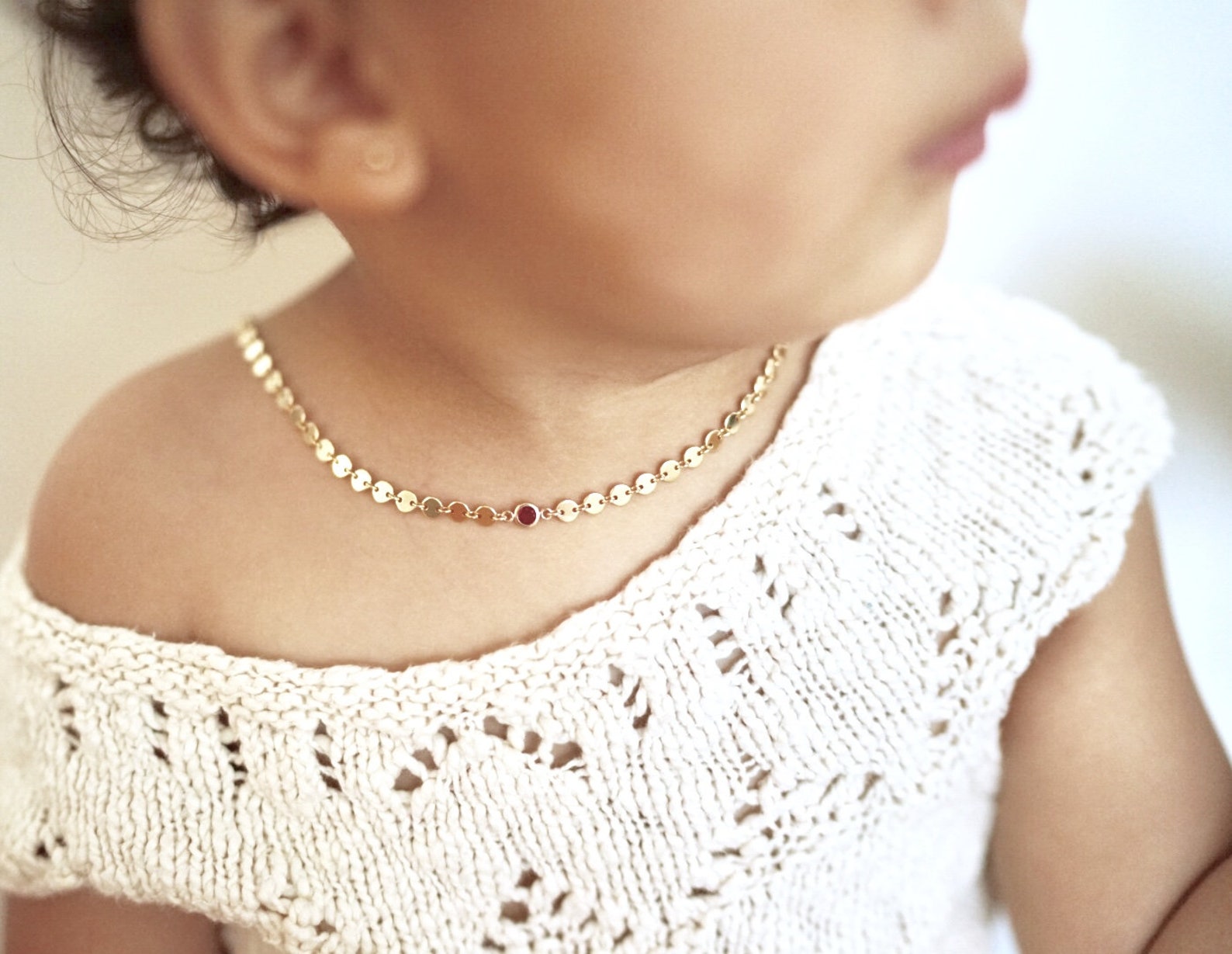 Baby Necklace Kids Necklace in 14k Gold Fill Kids Birthstone Necklace