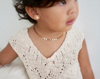 Baby Necklace - Kids Necklace in 14k Gold Fill -  Kids Birthstone Necklace - Baptism Necklace - Flower Girl Necklace