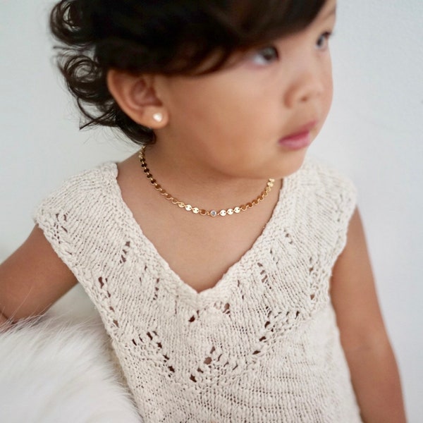 Baby Necklace - Kids Necklace in 14k Gold Fill -  Kids Birthstone Necklace - Baptism Necklace - Flower Girl Necklace