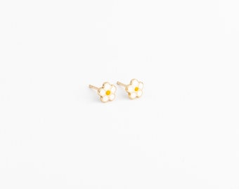 14k Gold Daisy Studs | Kids Earrings | Gold Studs | Baby Earrings | Gold Flower Earrings by Danita Apple